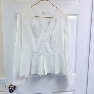 White 7th Ave blouse Size Large